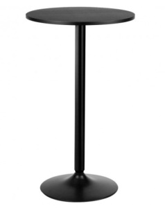 24" Bistro Pub Table Round Bar Height Cocktail Table With Metal Base And Mdf Top, Inspected, Appears New