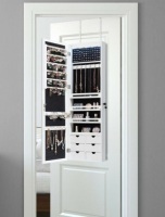 5 Leds Mirror Jewelry Armoire Wall Door Mounted,&nbsp;White, Inspected, E-Commerce Return