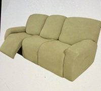 Easy-Going 8 Pieces Recliner Sofa Stretch Sofa Slipcover SofaCover Furniture Protector Couch Soft with Elastic BottomKids, Spandex Jacquard Fabric Small Checks Beige, Like New, Retail - $91.99