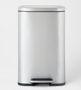 45L Rectangular Step Trash Can Silver - Brightroom , Like New, Retail - $55