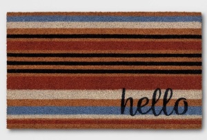 1'6"×2'6" Hello Striped Doormat - Threshold, Like New, Retail - $13