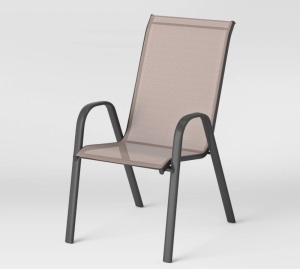 Sling Stacking Patio Chair - Tan - Room Essentials, LOT of 2, Like New, Retail - $30