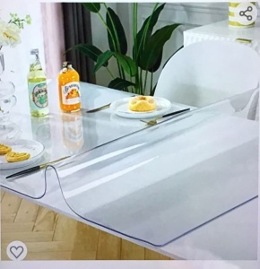 OstepDecor Clear Table Protector, 39x 23.6 Inch Plastic TableCover, 1.5mm Thick Desk Cover Clear Table Pad TableclothProtector, Clear Desk Pad Mat for Coffee Table, Writing Desk, Like New, Retail - $26.99