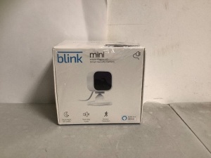 Blink Mini, Compact Indoor Smart Security Camera, 1 Camera, White, New -Sealed