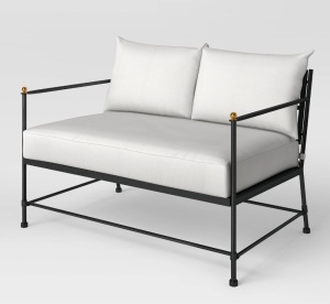 Midway Metal Patio Loveseat - Black - Threshold™ designed with Studio McGee, Like New, Retail - $400