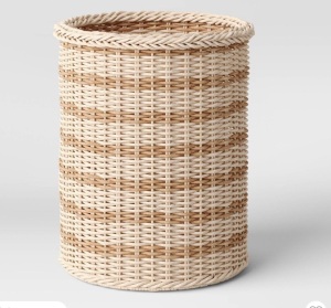 Outdoor Variegated Manmade Rattan Decorative Basket 18' x16" - Threshold™ designed with Studio McGee, Like New, Retail - $60