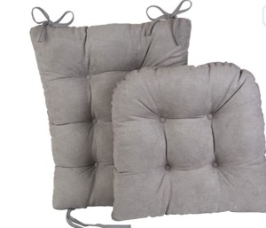 Klear Vu Non-Slip Gripper Twillo Overstuffed Rocking ChairCushion Set, Seat 17" x 17" and Seatback 21" x 17" 2 Piece, Gray, Like New, Retail - $41