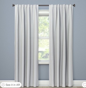 1pc 50"x95" Room Darkening Small Check Window CurtainPanel Gray - Threshold, Like New, Retail - $37