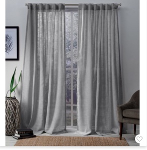 Set of 2 (96"x54") Bella Curtain Panels Silver - Exclusive Home, Like New, retail - $28.99