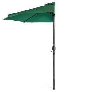 Half Patio Umbrella w/ 5 Ribs, Crank - 9ft