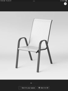 Sling Stacking Patio Chair, LOT of 2 - White - Room Essentials, Like New, Retail - $24