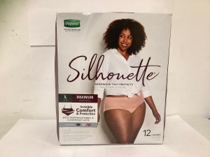 Depend Silhouette Underwear 12 Pack, L, New