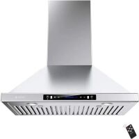 36"&nbsp;900 CFM Ducted Wall Mount Range Hood in Stainless Steel with LED Light