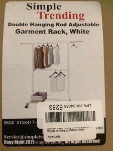 Double Rod Clothes Rack, Appears New