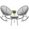 3-Piece Patio Woven Rope Acapulco Rocking Chair Bistro Set&nbsp;