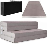 Full Size Folding Portable Mattress Topper w/ Plush Foam - 4in&nbsp;