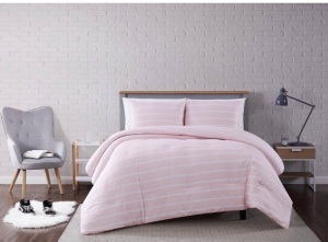 Truly Soft Full/Queen Maddow Stripe Comforter Set Blush, Like New, Retail - $69.99