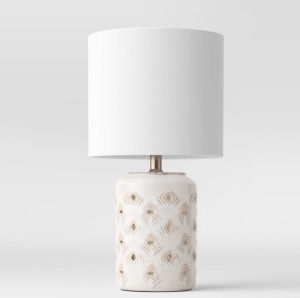 Diamond Cutout Table Lamp with Lit Base (Includes Light Bulb)- Opalhouse, Like New, Retail - $40