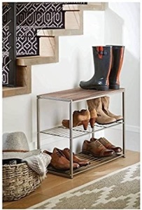 Threshold Stackable 3-Tier Shoe Rack