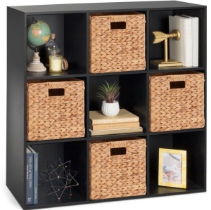 9-Cube Bookshelf Storage Display w/ 3 Removable Panels, Customizable Design, Hardware Loose, May Be Missing Some Hardware, E-Commerce Return