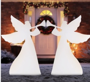 Set of 2 Christmas Angel Yard Decorations w/ Weather-Resistant PVC - 3ft, Like New, Retail - $74.99