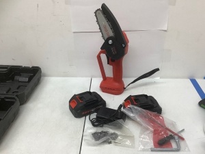 4" Battery Powered Mini Chainsaw w/ 2 Batteries, Chains