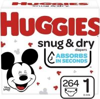 Huggies Snug & Dry Baby Diapers, Size 1 (8-14lb), 6 Packages of 44 - NEW