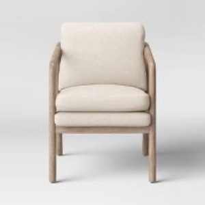 Tufeld Wood Armchair Beige - Project 62, Like New, Retail - $200