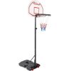 Kids Height-Adjustable Basketball Hoop, Portable Backboard System w/ Wheels 