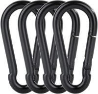 AOWESM Black Spring Snap&nbsp;Hook Carabiner, Metal SteelKeychain Clips, Quick Link Lock&nbsp;Ring, Heavy Duty Spring Bucklefor Camping Fishing Hiking&nbsp;Traveling Swing and Hammock,Set of 4 (4 inches), Like New, Retail - $12.99
