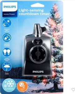 Philips Dusk to Dawn Countdown Timer Outdoor 8/6/4/2hr 2 Outlet Grounded, Like New, Retail - $13.99