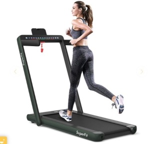 2-in-1 Electric Motorized Folding Treadmill with Dual Display, Powers On, Appears New