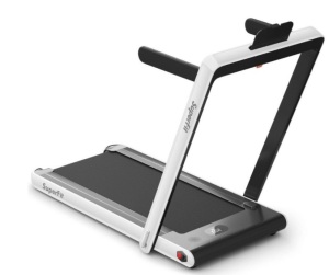 2 In 1 Folding Treadmill Dual Display With Bluetooth Speaker-White, Powers On, Appears New