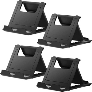 Cell Phone Stand 4 Pack, Tablet Stand Multi-Angle, Universal Phone Stand forDesk,Compatible Phone 13 12 Pro Plus All Android Smartphones, (Black), New, Retail - $7.99