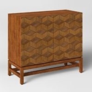 Tachuri Geometric Front 2 Door Cabinet Brown - Opalhouse, Like New, Retail - $170