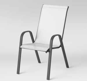 Sling Stacking Patio Chair - White - LOT of 2, Room Essentials, Like New, Retail - $24