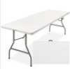 8ft Portable Folding&nbsp;Plastic Dining Table w/&nbsp;Handle, Lock, Like New, Retail - $139.99