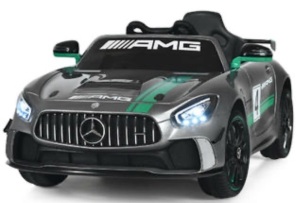 12V Mercedes Benz AMG Licensed Kids Ride On Car With Remote Control Silver Grey, Appears New