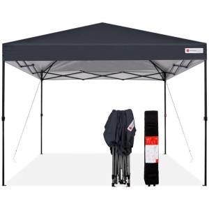 One-Person Setup Instant Pop Up Canopy w/ Wheeled Bag - 10x10ft, Gray, Appears New