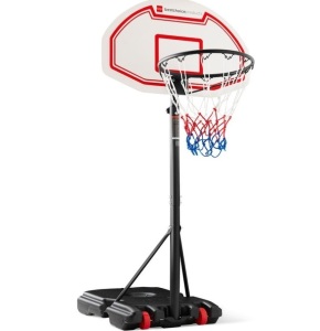 Kids Height-Adjustable Basketball Hoop, Portable Backboard System w/ Wheels, White Backboard, E-Commerce Return