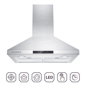 CIARRA Wall Mount Range Hood 30 Inch with 3-speed Extraction