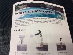 Mesh Safety Pool Cover, Unknown Size - E-Comm Return, Unknown Condition 