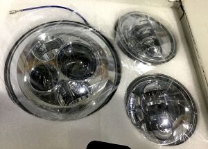 7" Motorcycle Headlight with 2 4.5" Passing Lamps