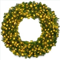 48" Pre-Lit Artificial Christmas Wreath, Untested, Appears New, Retail 179.99