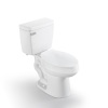 Project Source Pro-Flush White Elongated Chair Height 2-piece WaterSense Toilet 12-in Rough-In Size (Ada Compliant)