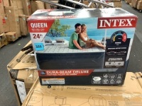 Intex Dura-Beam 24" Pillowtop Air Mattress, with Built-in Pump, Queen