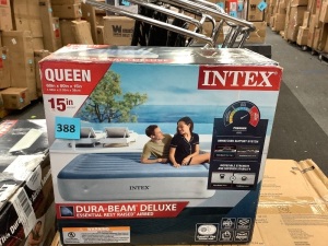 Intex Queen 15" Dura-Beam Dream Lux Airbed Mattress with Built-in Pump