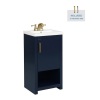 Style Selections Del Rose 18-in Navy Blue Single Sink Bathroom Vanity with White Engineered Stone Top