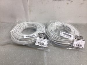 Lot of (2) CAT6 UTP 24AWG 75ft Cables, New