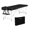 Mefeir 73" Massage Table w/Carrying Bag, 2-Fold Portable Folding Home Spa Salon Beauty Tattoo Bed w/Aluminum Legs, Armrest & Face Cradle, Height Adjustable, Black